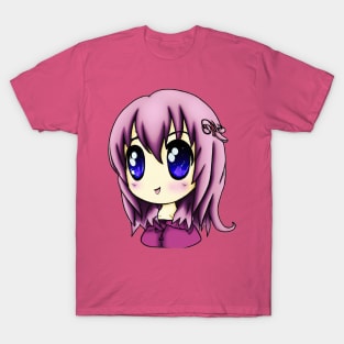 Pink girl anime with purple eyes T-Shirt